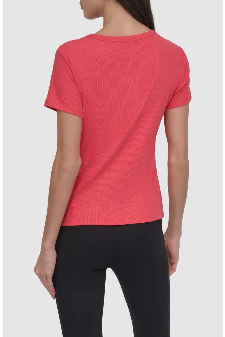 Twist Neck Rib T-Shirt, Alternate, color, WATERMLN S