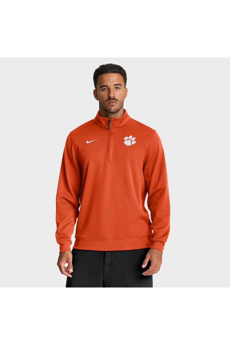 Men's Nike Orange Clemson Tigers Coaches Premium Dri-FIT Half-Zip Pullover, Main, color, Orange