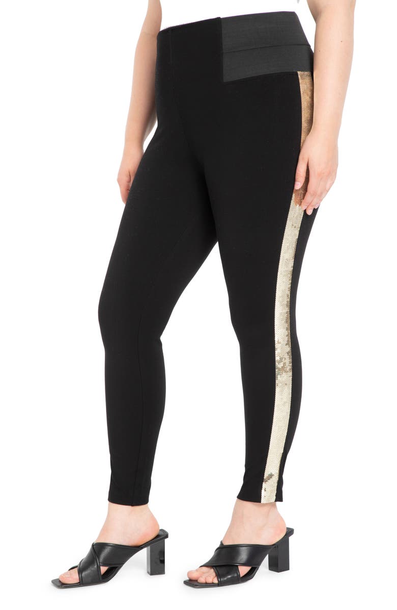 ELOQUII Miracle Flawless Sequin Stripe Leggings, Main, color, 