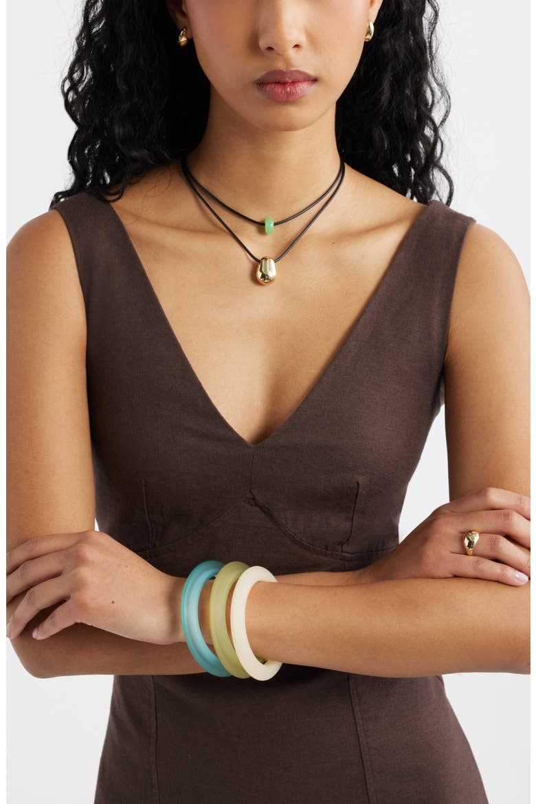 Layered Pendant Necklace, Alternate, color, GREEN- BLACK- GOLD