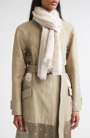 FERRAGAMO Gancini Silk & Cashmere Fringe Scarf