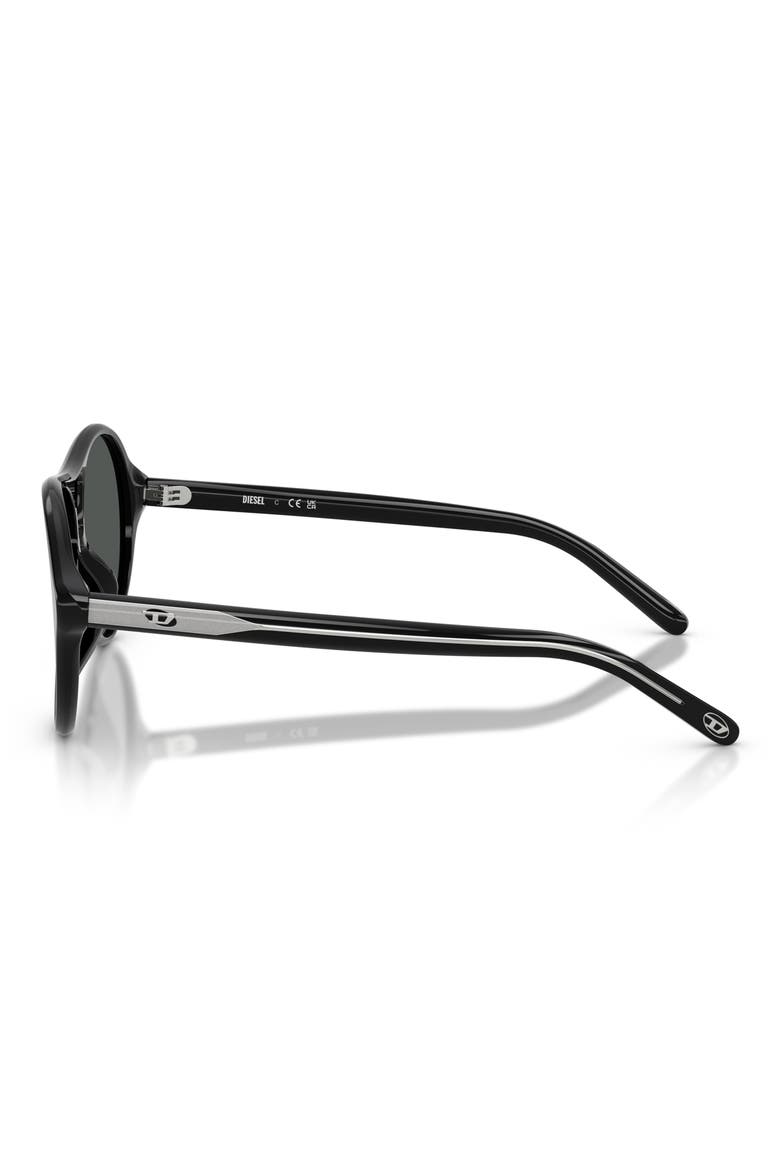 57mm Pilot Sunglasses, Alternate, color, SOLID BLACK / SOLID BLACK