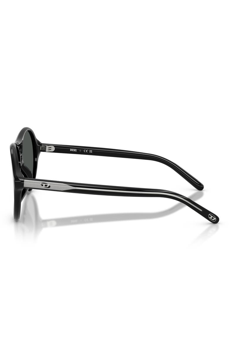 DIESEL<sup>®</sup> 57mm Pilot Sunglasses, Alternate, color, Solid Black / Solid Black