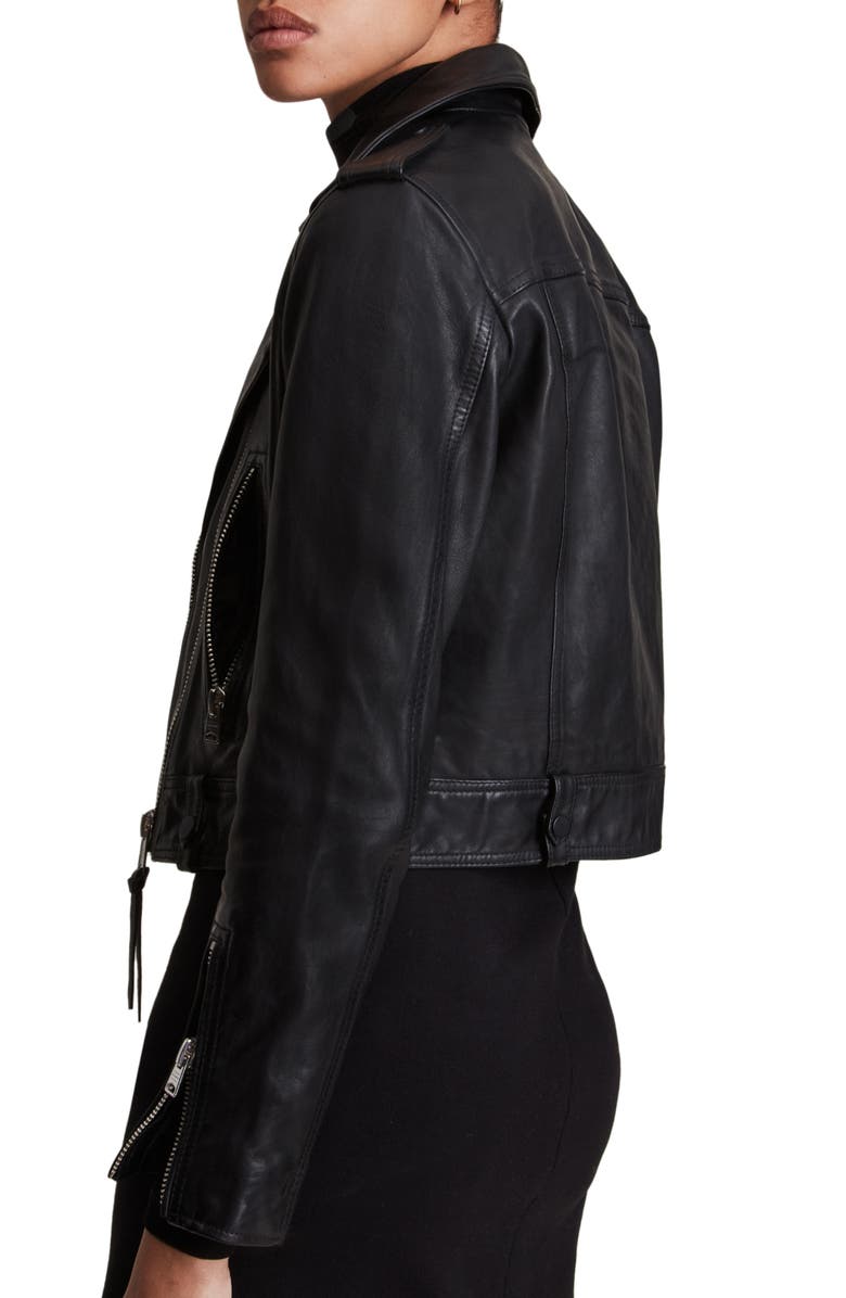 AllSaints Ayra Leather Biker Jacket, Alternate, color,