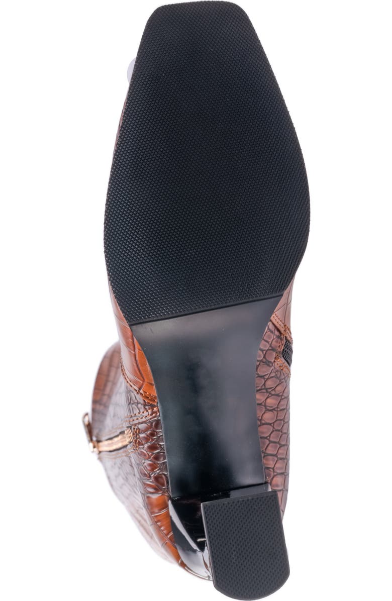 NINETY UNION London Croc Embossed Knee High Boot, Alternate, color, Brown
