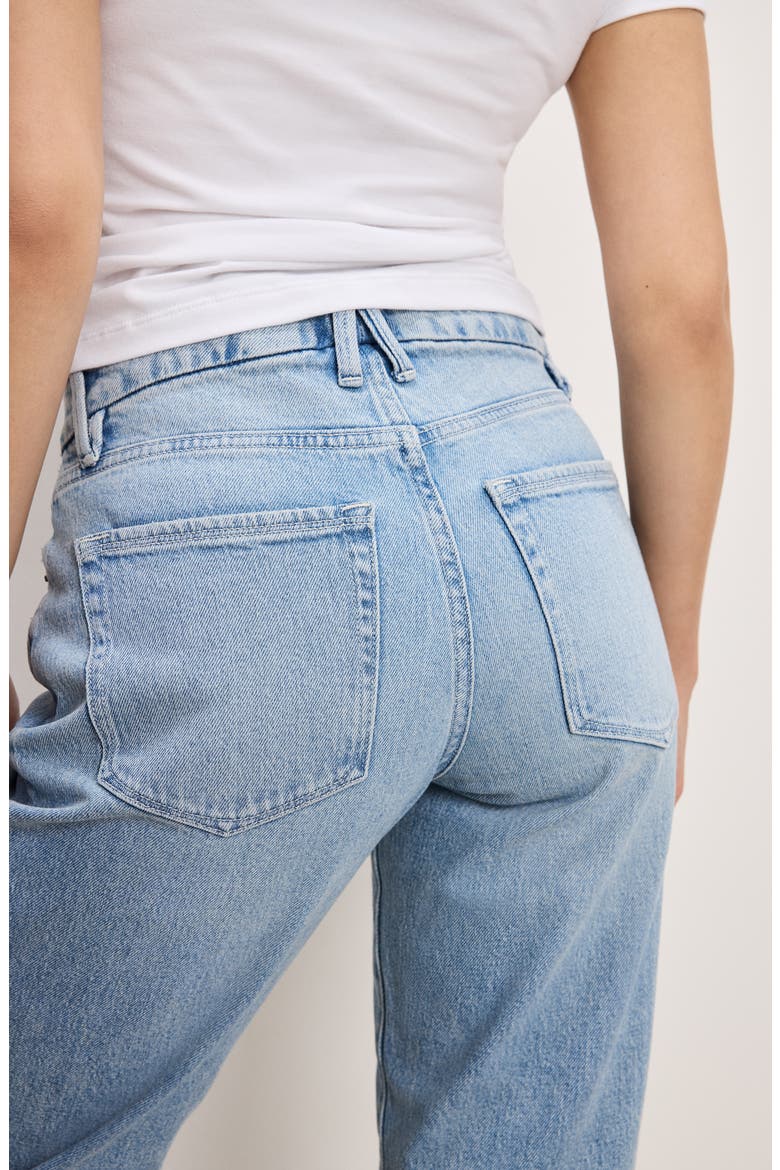 Cuffed High Waist Straight Leg Jeans, Alternate, color, INDIGO750