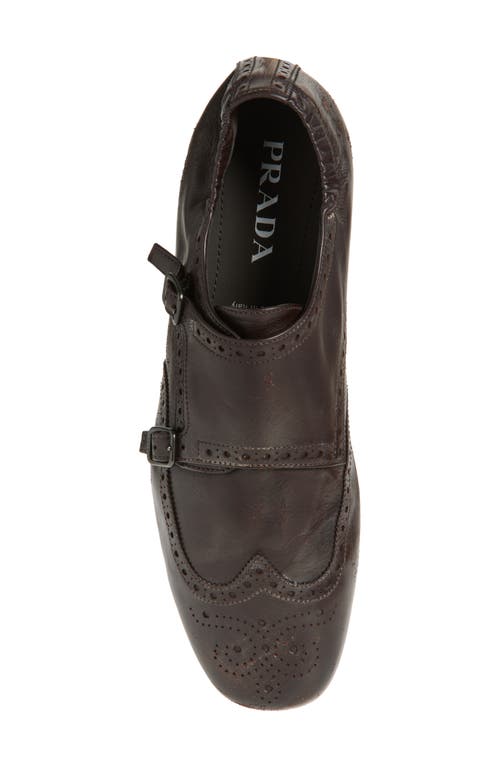 Prada Shuffle Double Monk Strap Shoe In Ebano