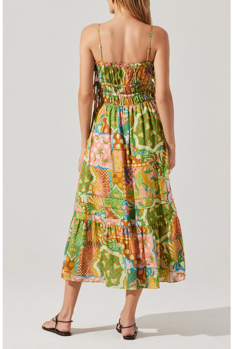 Elisabeth Mix Print A-Line Dress, Alternate, color, MOSAIC GREEN MULTI