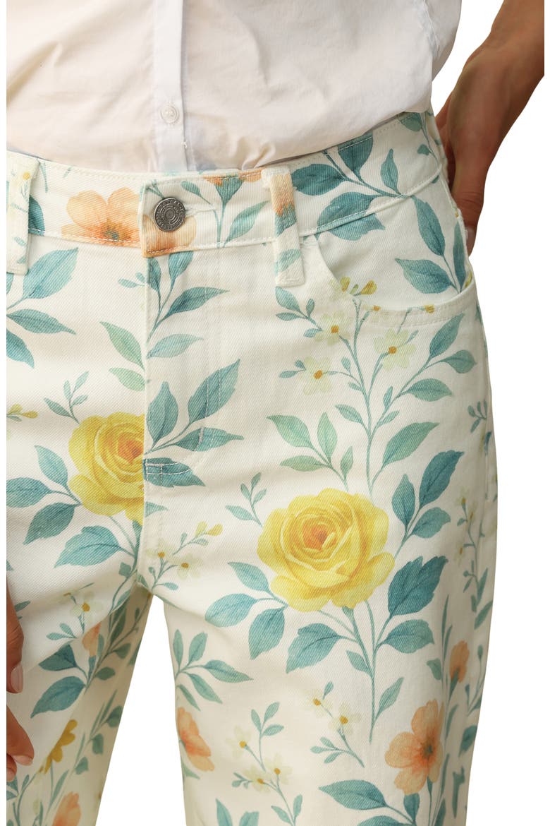 Flora Wide Leg Jeans, Alternate, color, WATERCOLOR BLOOM