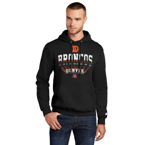 Men's Starter  Black Denver Broncos Retro Pullover Hoodie