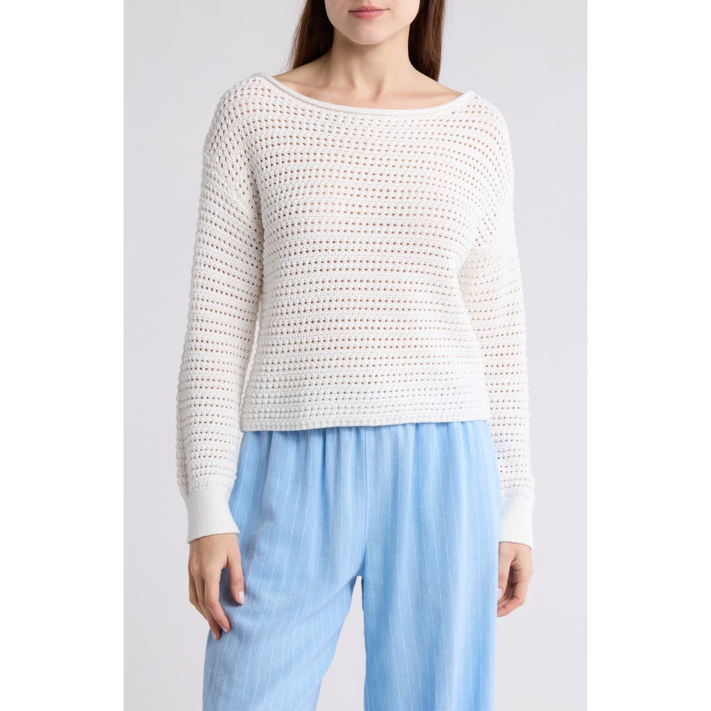 Abound Open Stitch Cotton Sweater In Ivory