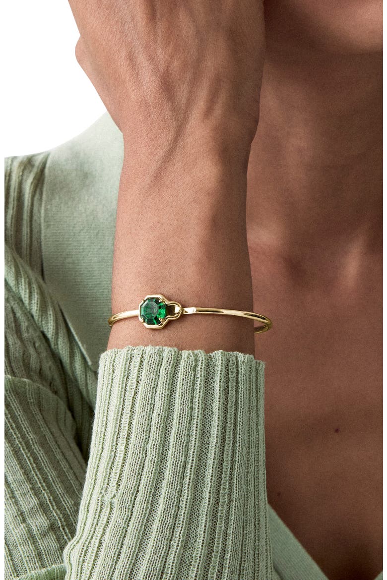 Opulence Octagon Stone Bangle, Alternate, color, GREEN