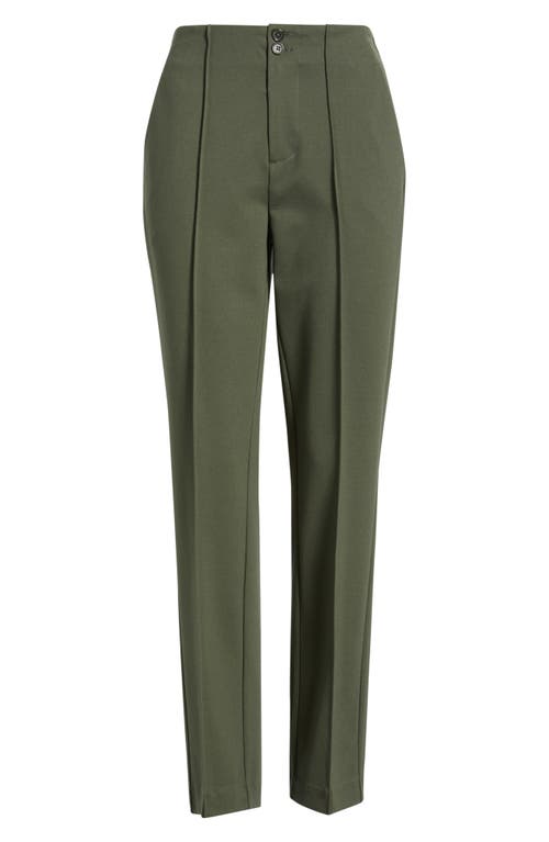 Liverpool Los Angeles Pintuck Pleat Front Slim Leg Pants In Brown