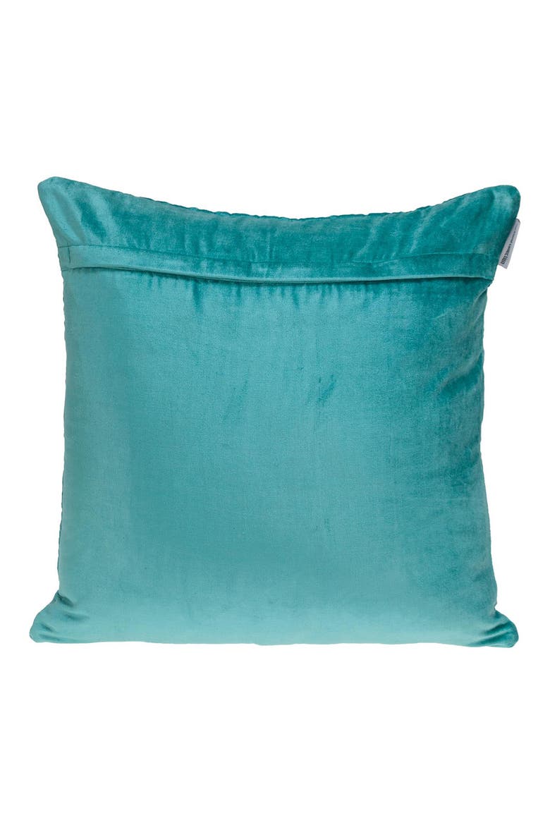 Quilted Velvet Throw Pillow, Alternate, color, AQUA