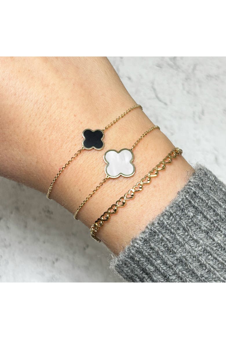 Gold Heart Link Bracelet, Alternate, color, Yellow Gold