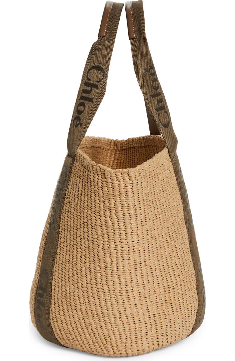 Chloé Large Woody Straw Basket Tote, Alternate, color,