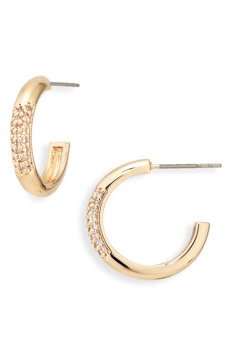 CZ Pavé Mini Hoop Earrings