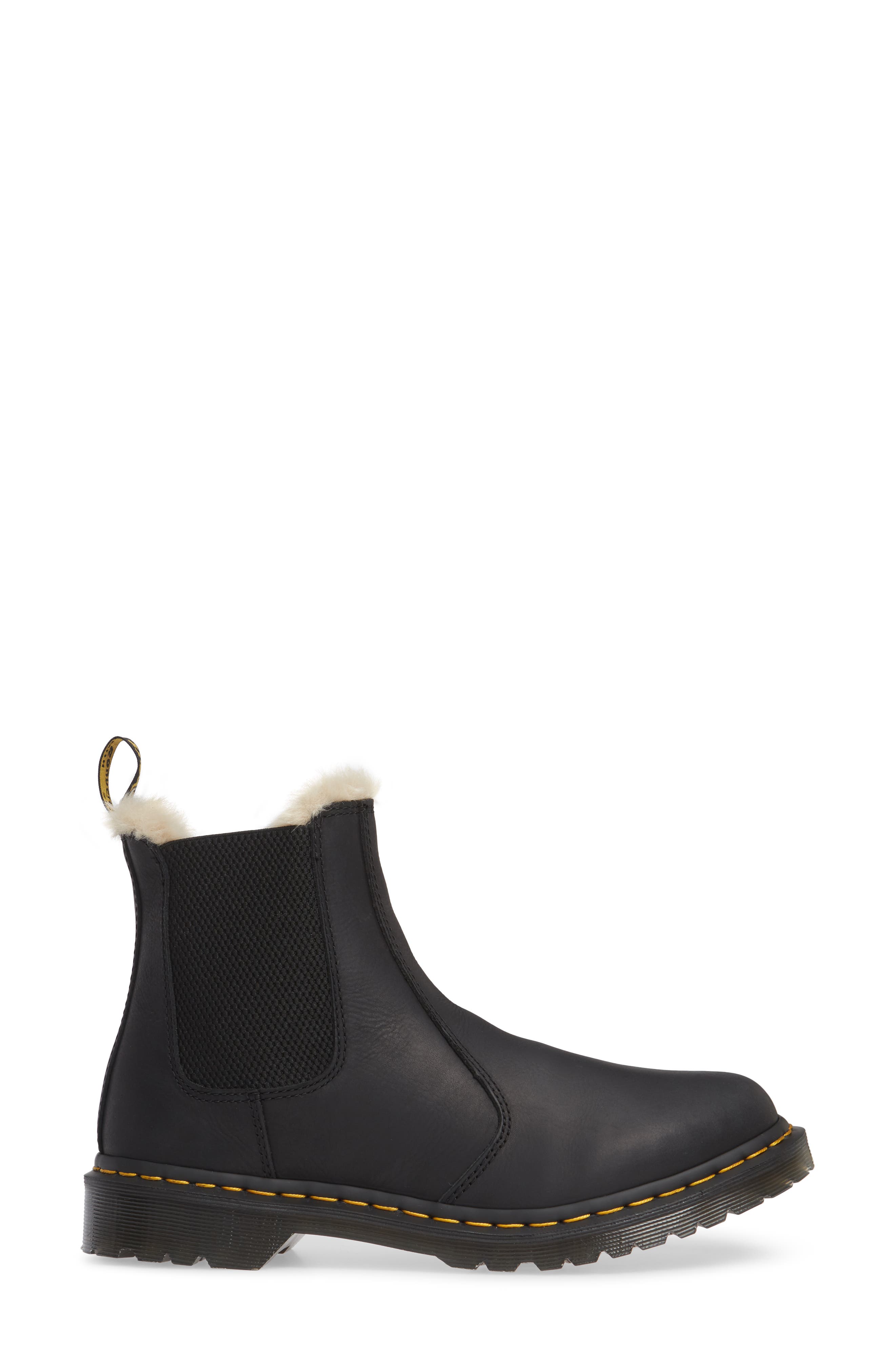 Dr. Martens 2976 Faux Shearling Chelsea Boot, Alternate, color, Black Wyoming