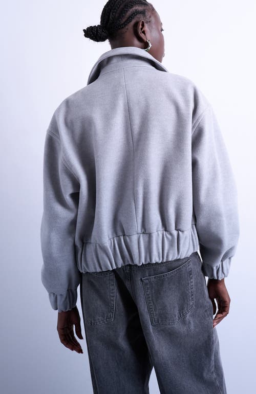 Topshop Crop Bomber Jacket In Gray