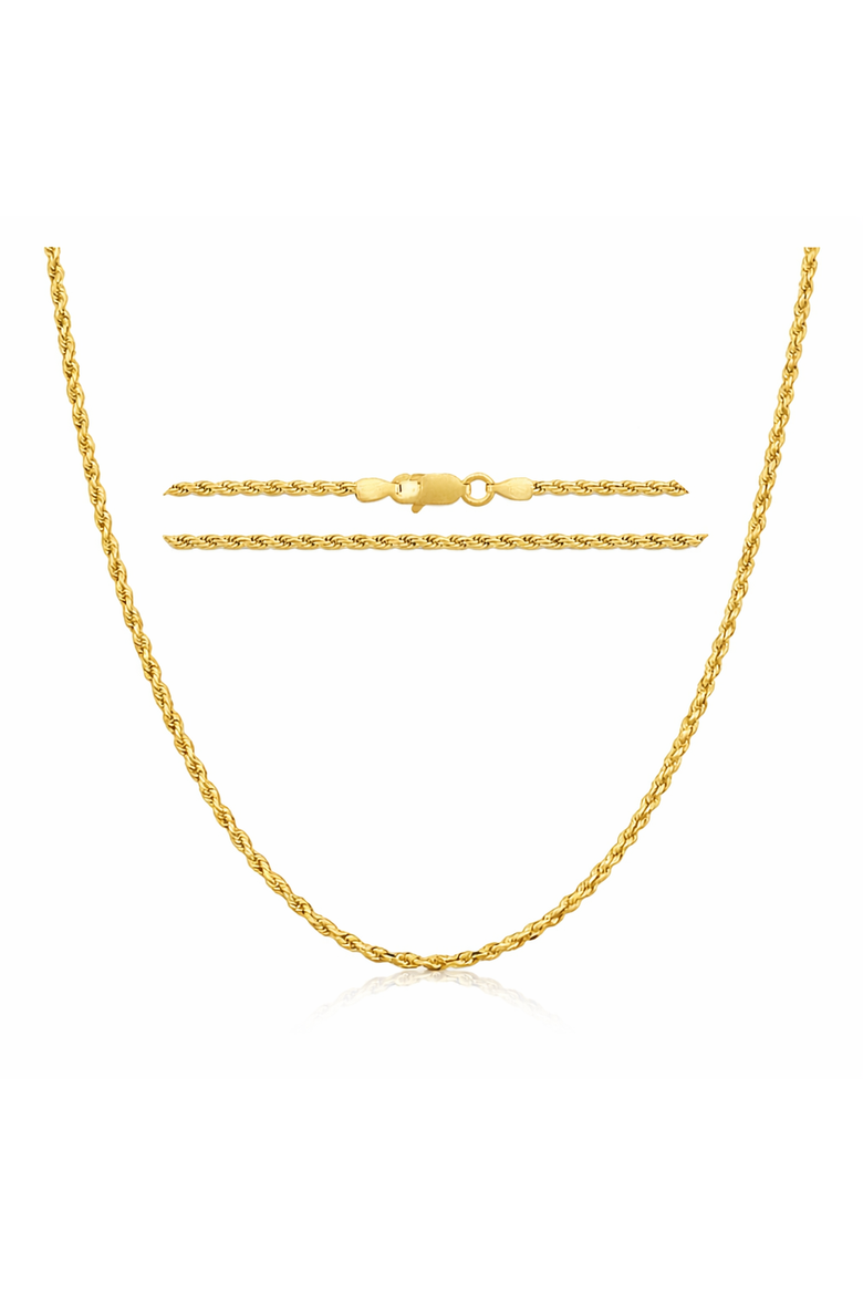 Gold-Tone Sterling Silver Twisted Necklace, Main, color, Yellow