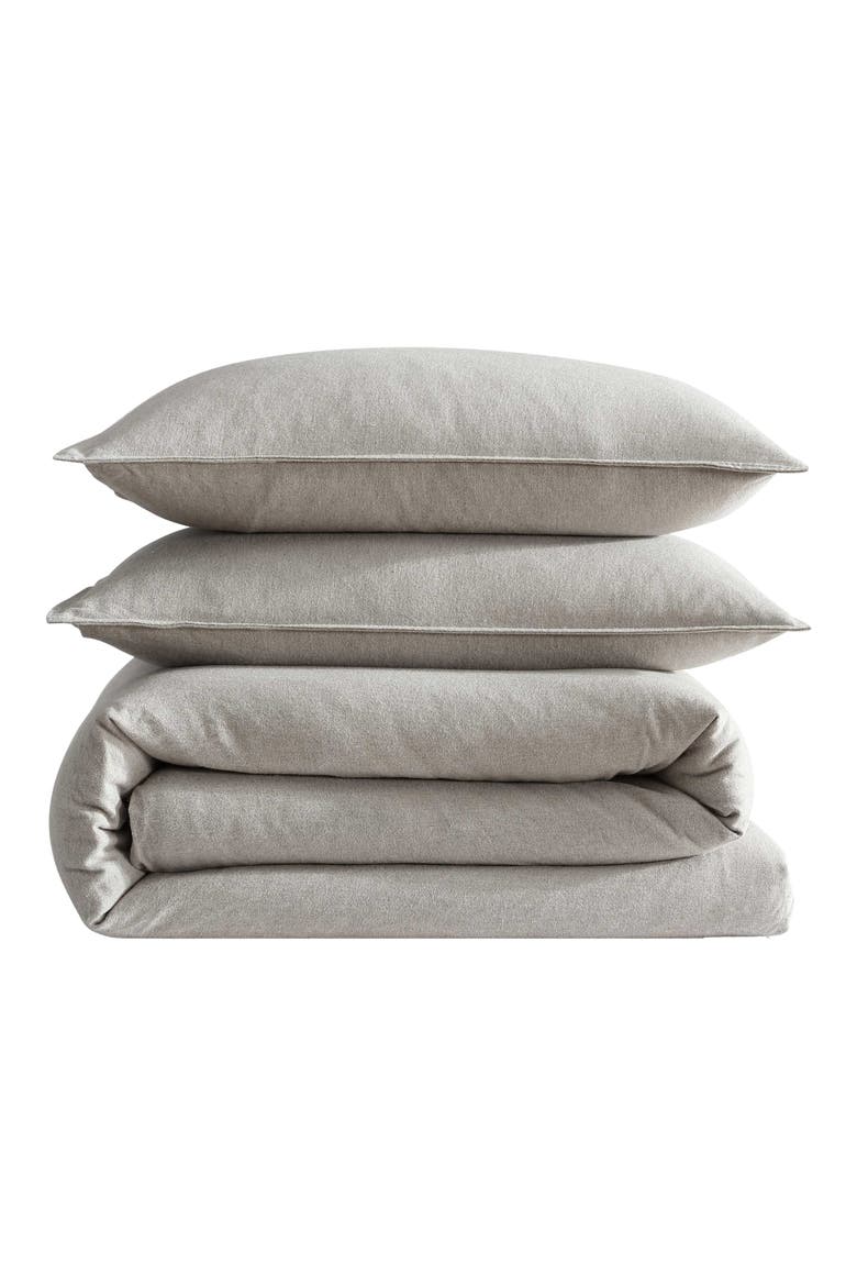 Mélange Flannel Duvet Cover & Sham Set, Main, color, NATURAL