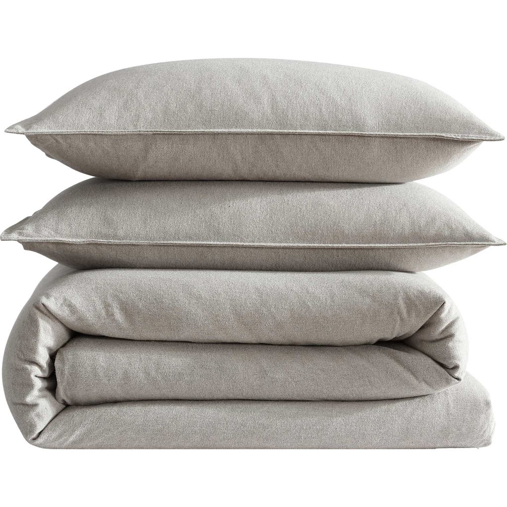 Calvin Klein Mélange Flannel Duvet Cover & Sham Set In Natural