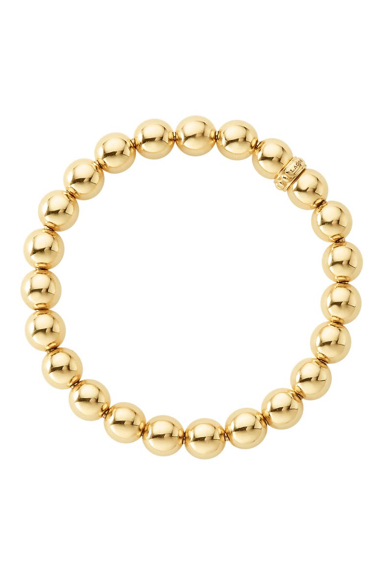 Signature Caviar Beaded Stretch Bracelet, Alternate, color, GOLD