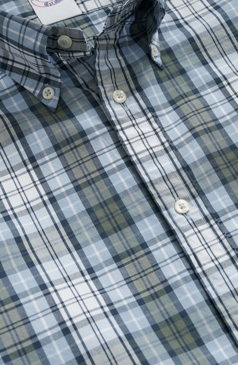 Brooks Brothers Friday Plaid Short Sleeve Button-Down Shirt, Alternate, color, 