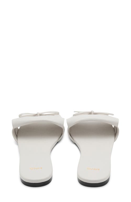 Mango Fringed Sandals With Bow Detail White In White