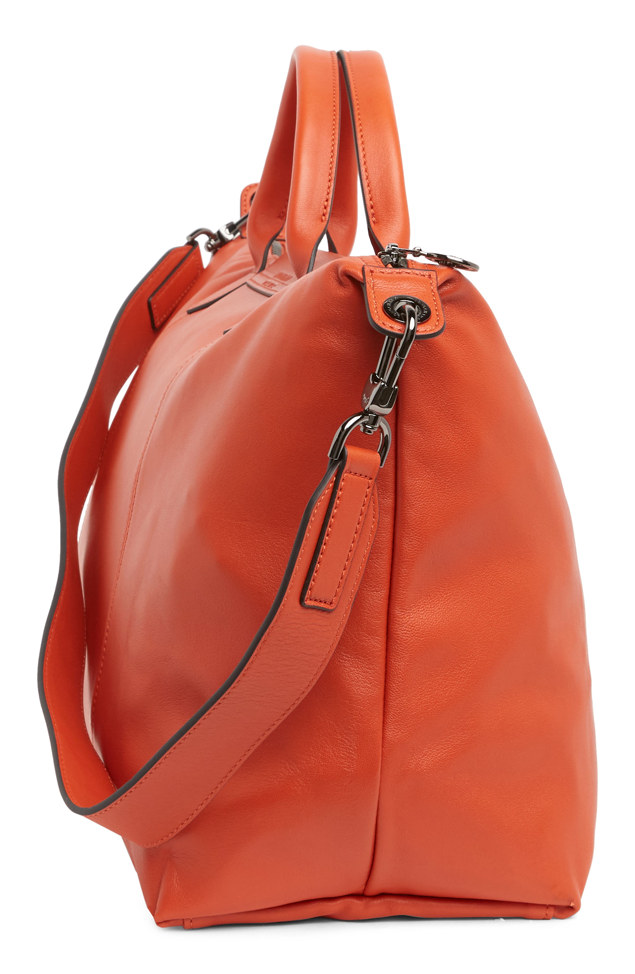 Longchamp Le Pliage Leather Top Handle Bag, Alternate, color, 