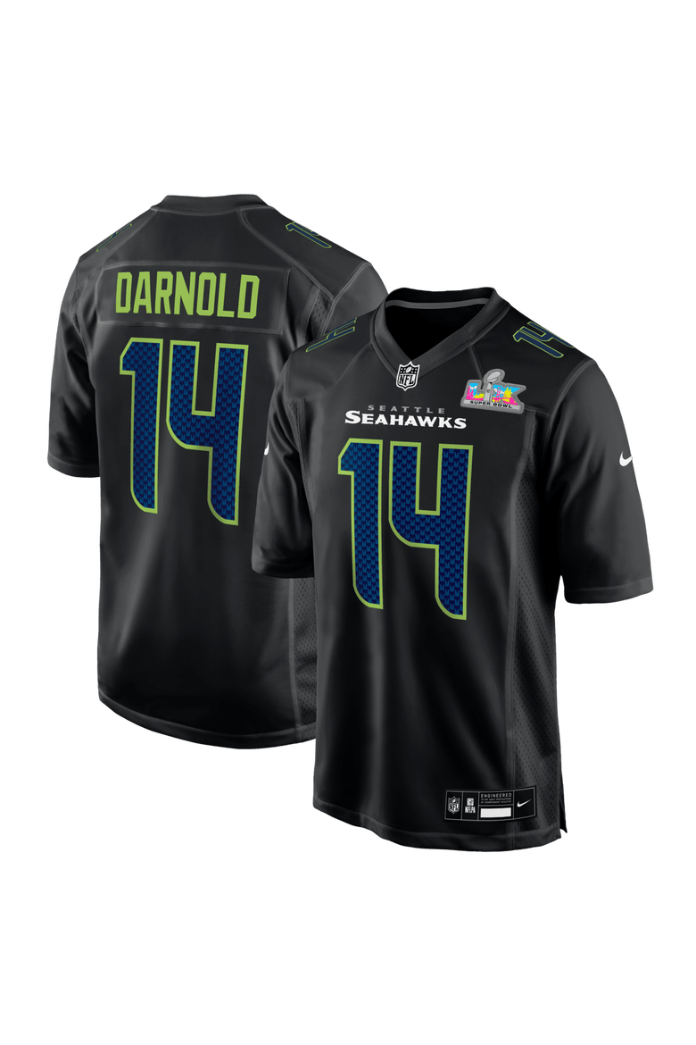 Men's Nike Sam Darnold Black Seattle Seahawks Super Bowl LX Patch Carbon Fashion Game Jersey, Main, color, Black