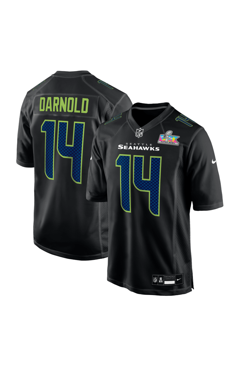 Nike Men's Nike Sam Darnold Black Seattle Seahawks Super Bowl LX Patch Carbon Fashion Game Jersey, Main, color, Black