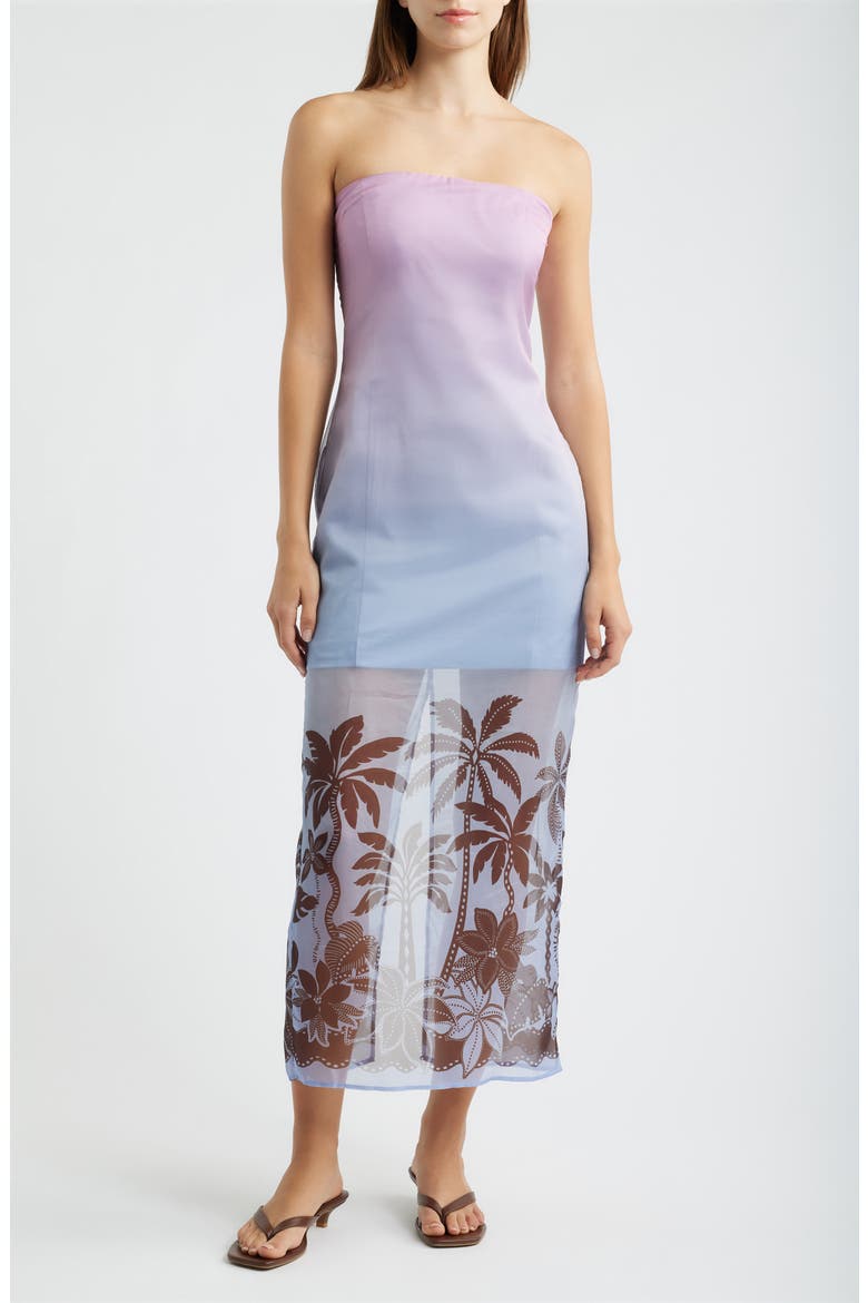 Dune Ombré Midi Dress, Main, color, BLUE MULTI