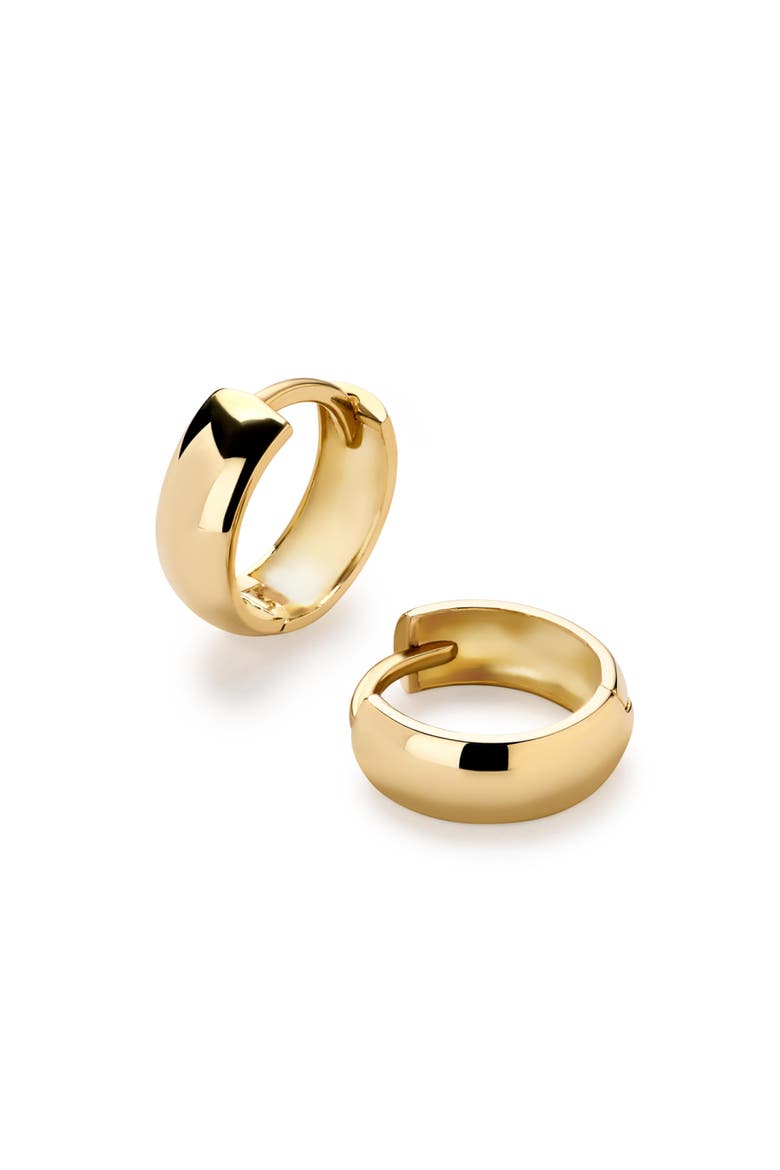 Solid Yellow Gold - Gold Bold Huggie Hoops, Main, color, Gold