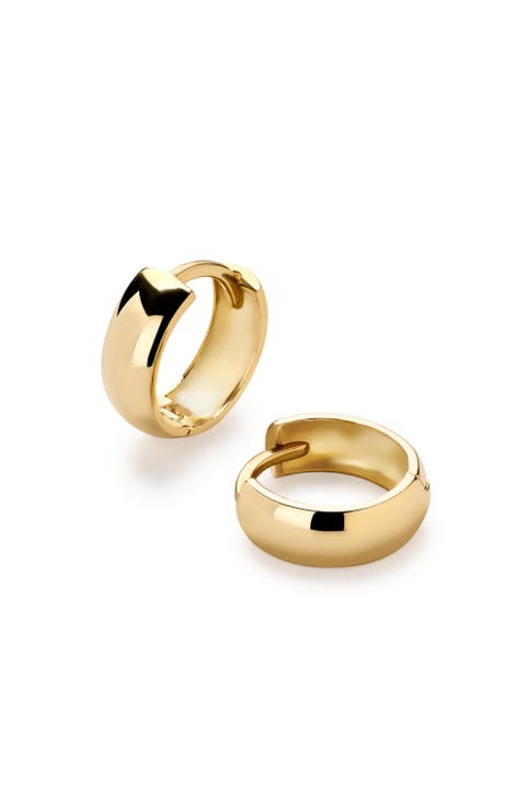 Solid Yellow Gold - Gold Bold Huggie Hoops