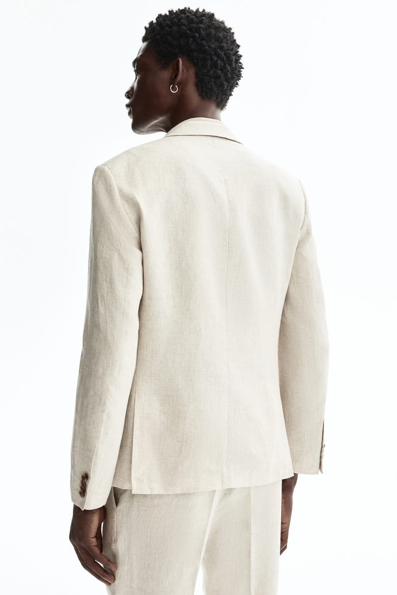 Slim Fit Linen Jacket, Alternate, color, Light beige