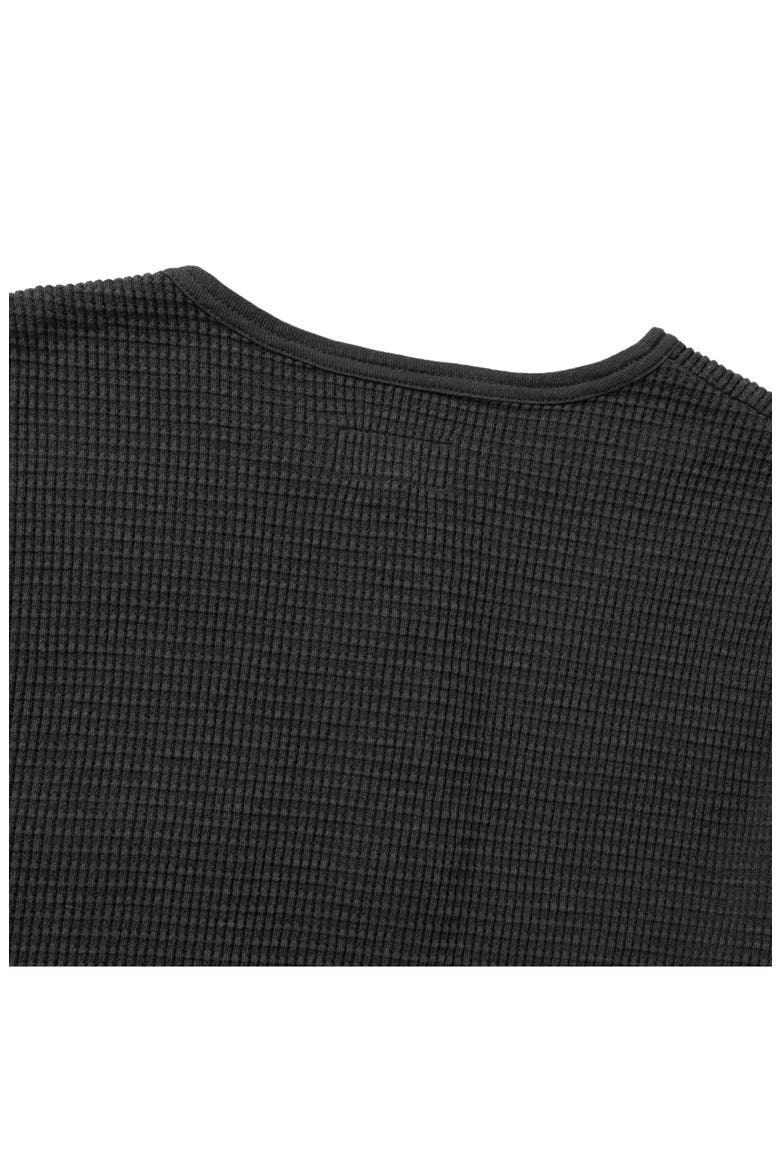 Sawpit Long Sleeve Cotton Thermal Henley, Alternate, color, VINTAGE BLACK