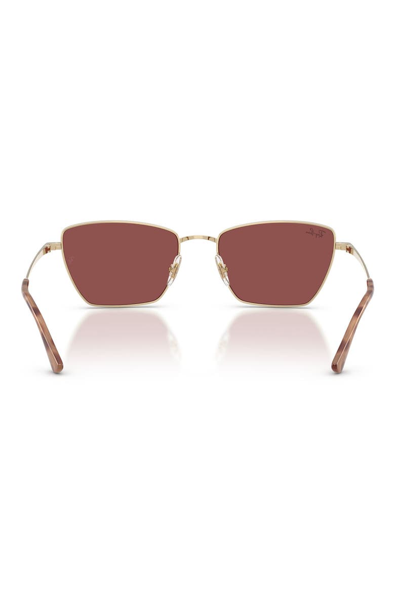 Drea Bio-Based 53mm Polarized Irregular Cat Eye Sunglasses, Alternate, color, PALE GOLD / DARK VIOLET