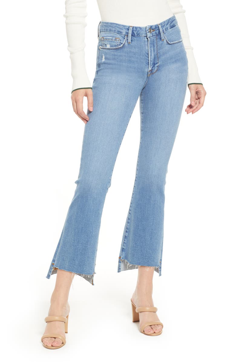 FRAME Le Crop Mini Boot Stagger Raw Hem Crop Bootcut Jeans, Main, color,