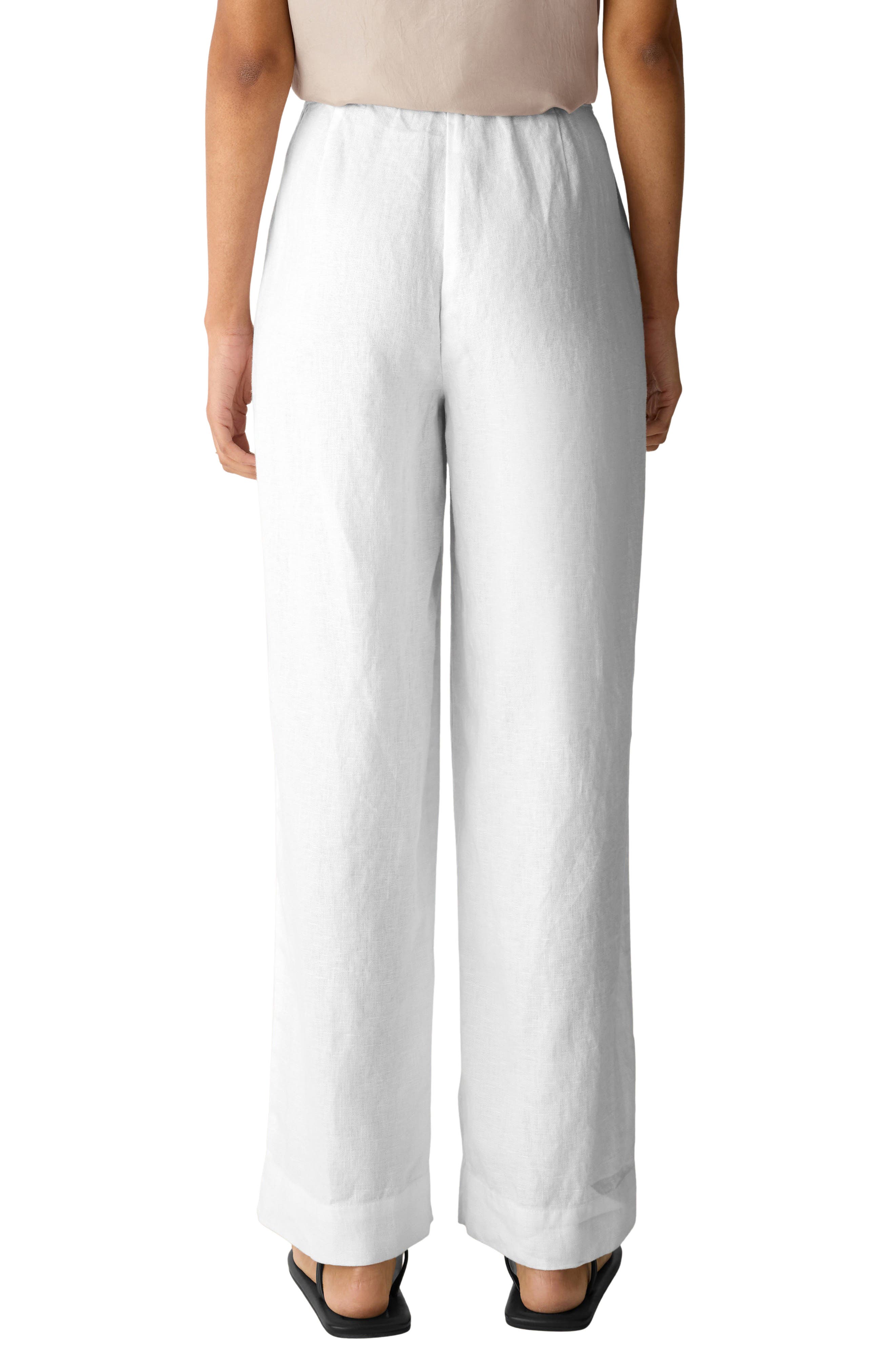 Eileen Fisher Straight Leg Linen Pants (Women) | Nordstromrack