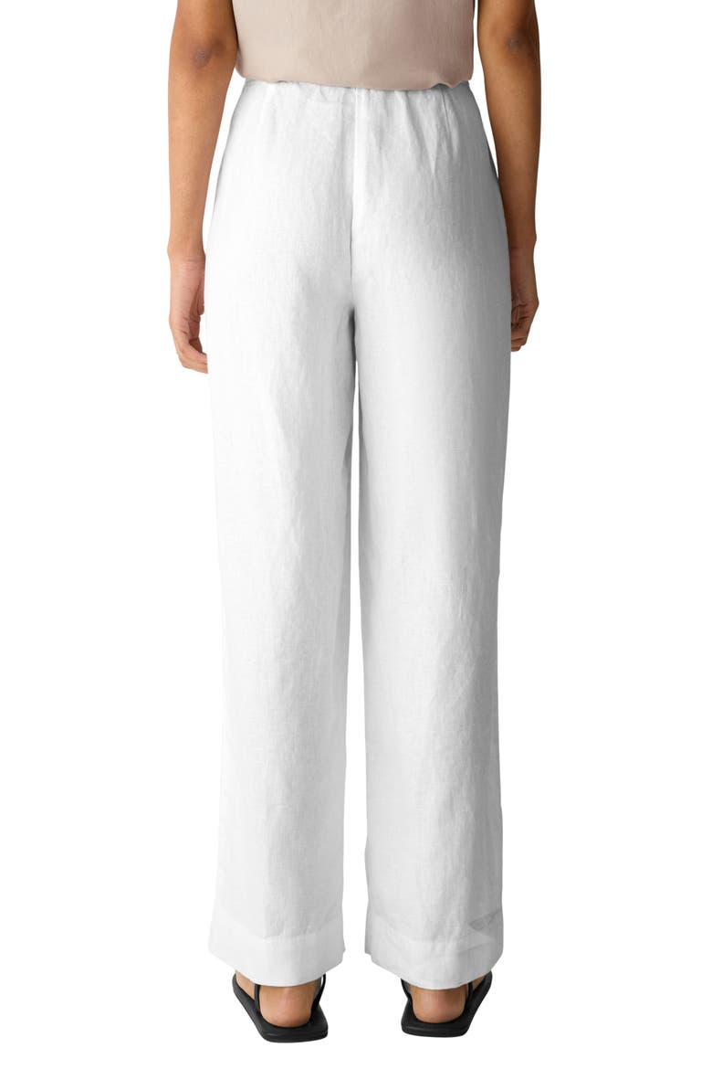 Straight Leg Linen Pants, Alternate, color, WHITE