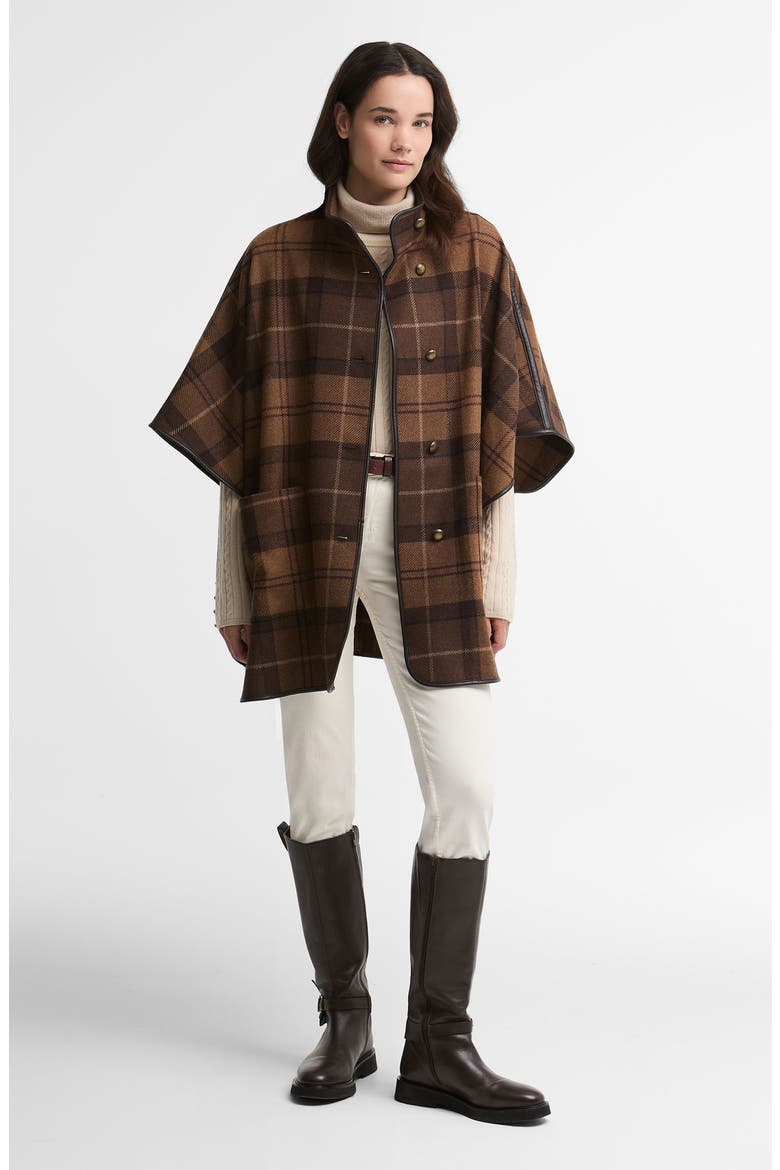 Judith Wool Blend Cape, Alternate, color, SHADOW MUTED TARTAN