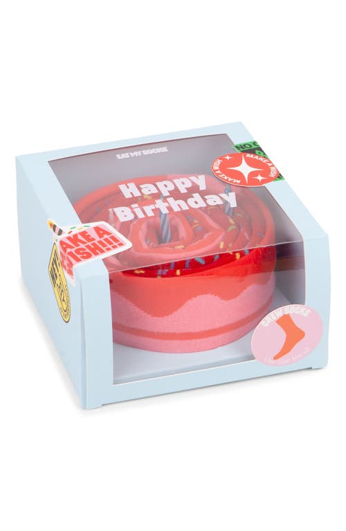 Doiy Assorted 2-pack Happy Birthday 3d Crew Socks In Red