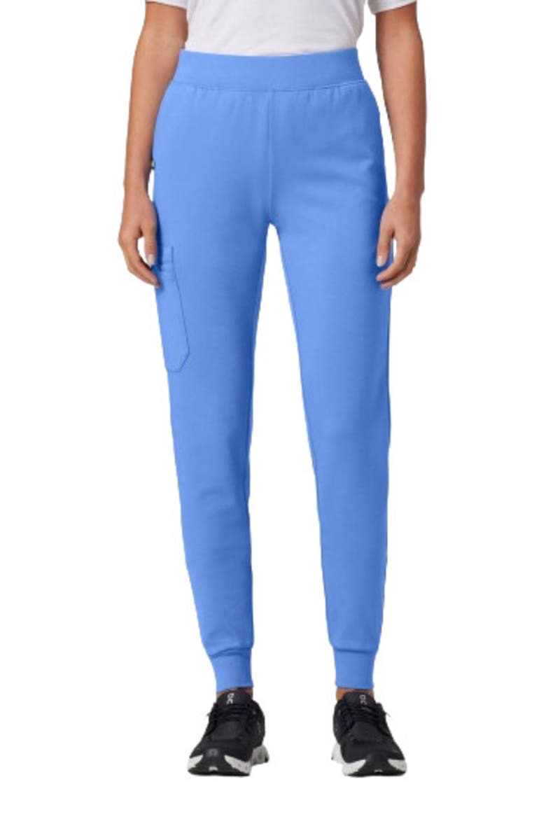 Rubi Women's 6-Pocket Slim Knit Scrub Jogger, Alternate, color, Ceil Blue