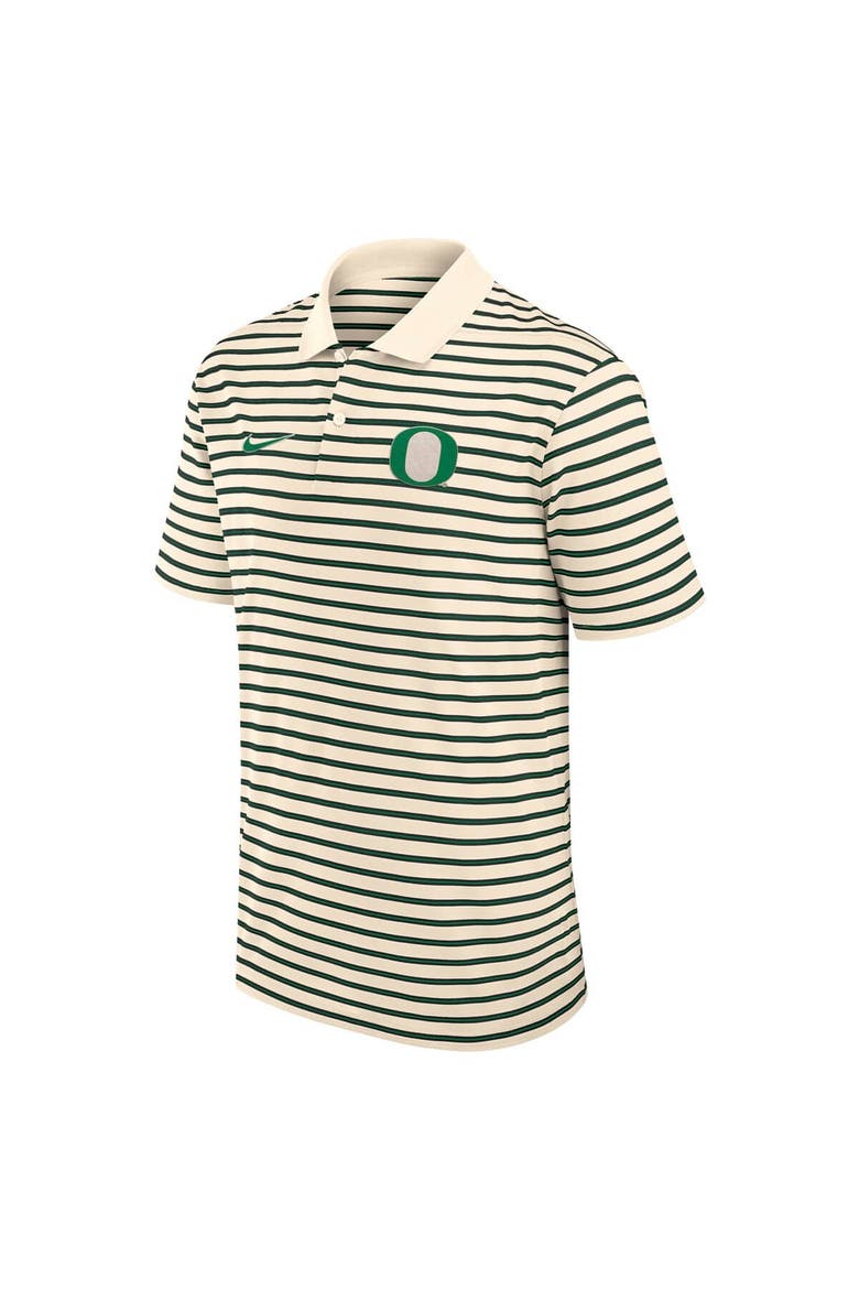 Men's Nike Tan Oregon Ducks Primary Logo Striped Dri-FIT Polo, Alternate, color, Tan
