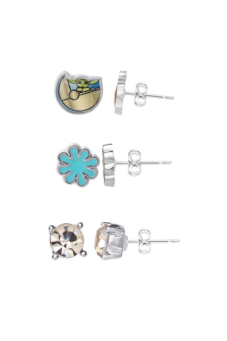The Mandalorian Stud Earrings, 3 Pairs, Alternate, color, Multi