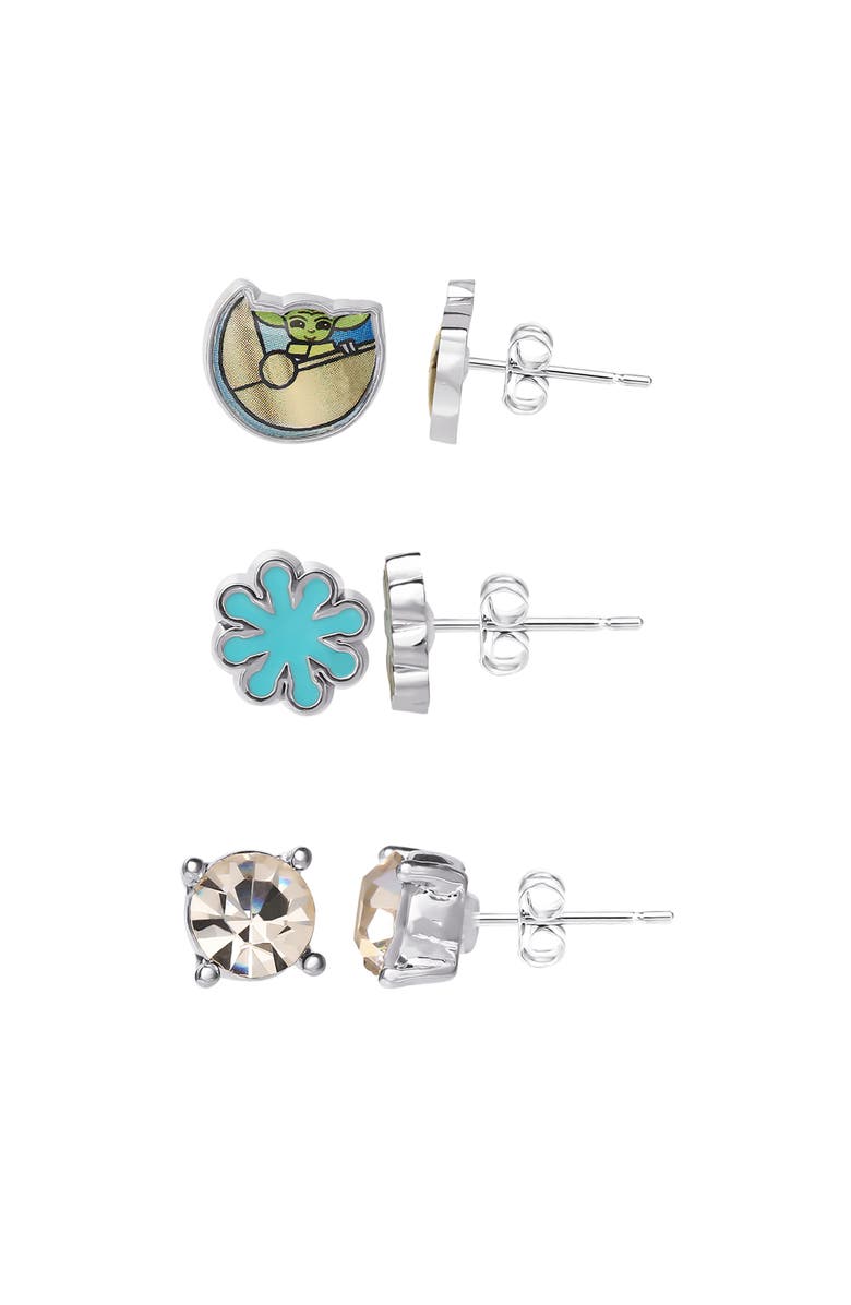 Star Wars The Mandalorian Stud Earrings, 3 Pairs, Alternate, color, Multi