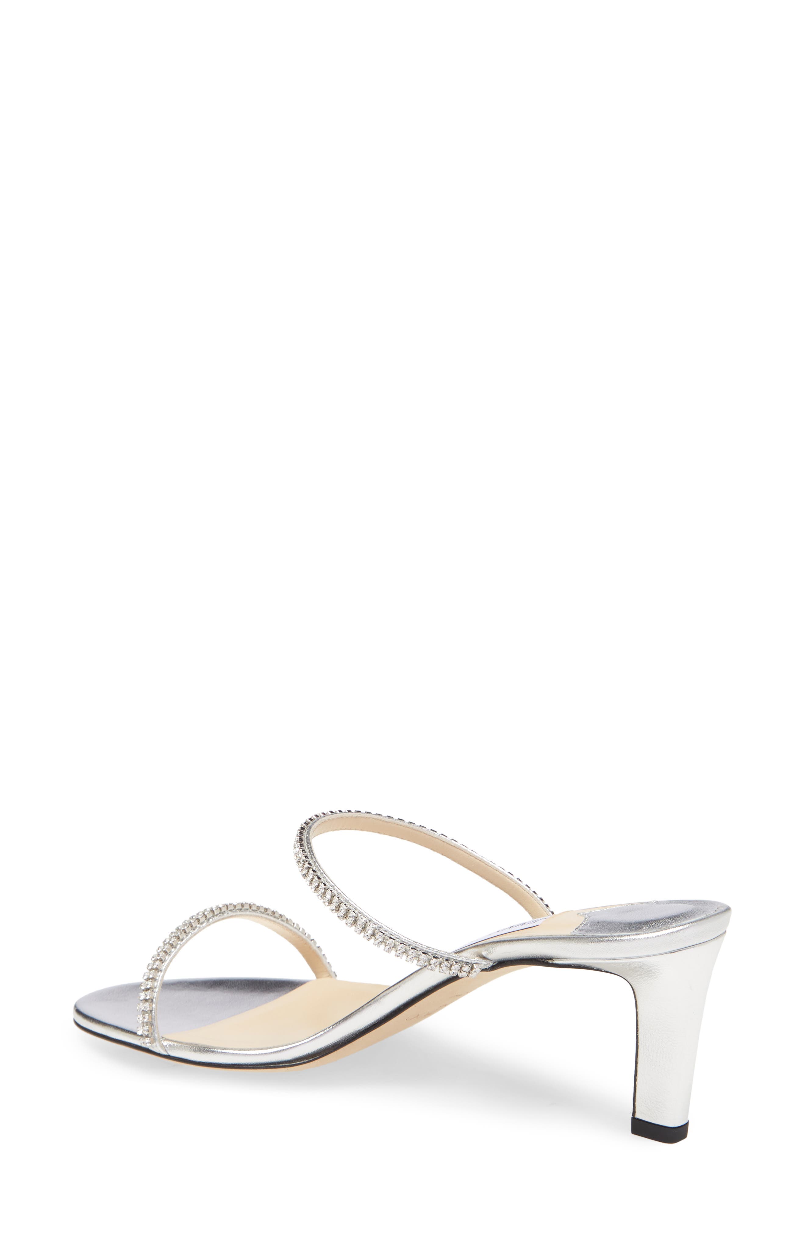 Brea Crystal Embellished Slide Sandal, Alternate, color, SILVER/ CRYSTAL
