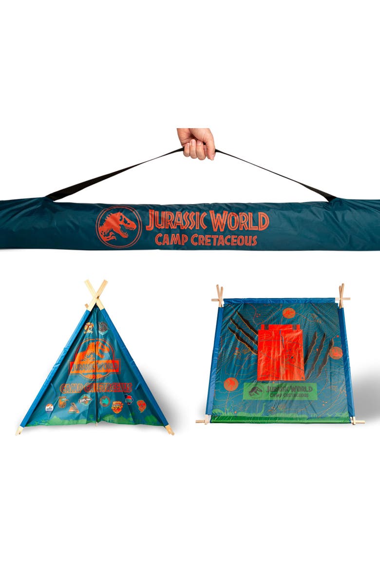 Camp Cretaceous Indoor Teepee Tent Canopy, Alternate, color, Blue