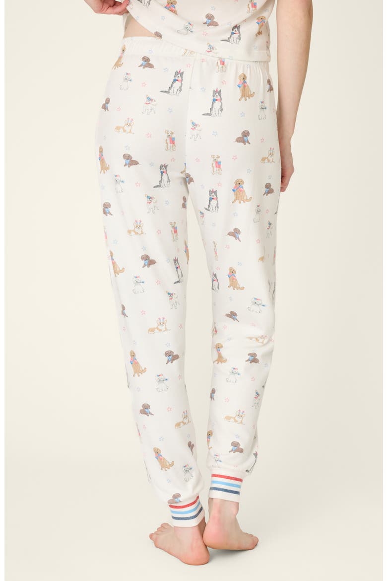 Red, White & Woof Jersey Pajama Pants, Alternate, color, IVORY